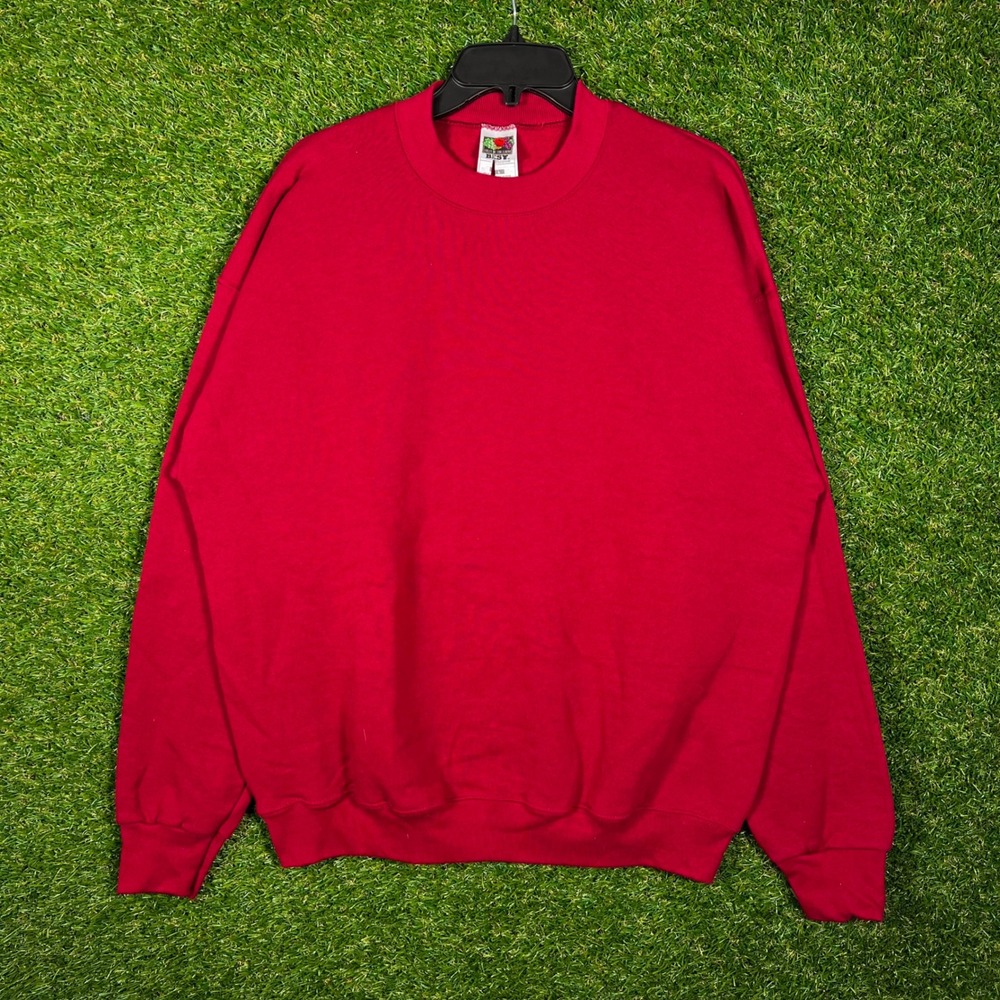 Vintage Fruit of the Loom Best Red‎ Crewneck Sweatshirt Mens Large Made USA 90s